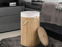 Bamboe wasmand curly 55l incl. deksel & waszak - afbeelding 4 van  11