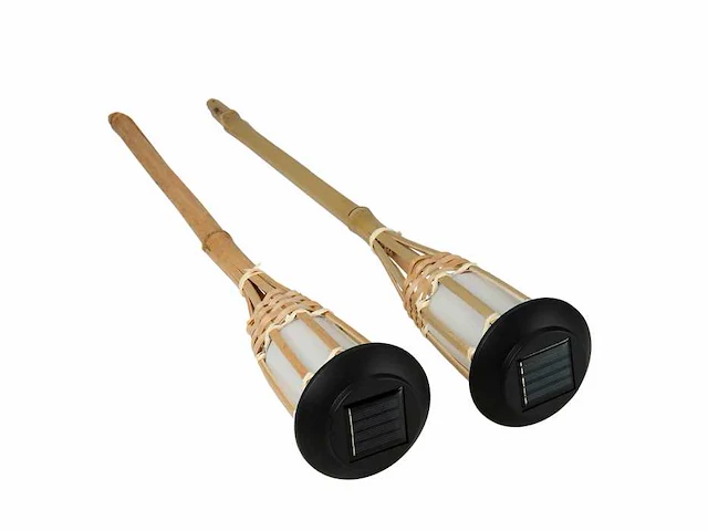 Bamboo - fakkels - naturel - moso - led zonne-energie - tuin bewatering (2x) - afbeelding 3 van  9