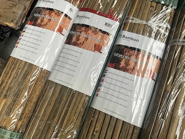 Bamboo - mat gespleten- naturel- tonkin - 3000x1800 mm (54 m2)= 1 pallet - scherm (10x) - afbeelding 4 van  14