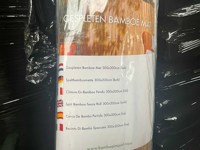 Bamboo - mat gespleten- naturel- tonkin - 3000x2000 mm (60 m2)= 1 pallet - scherm (10x) - afbeelding 3 van  10