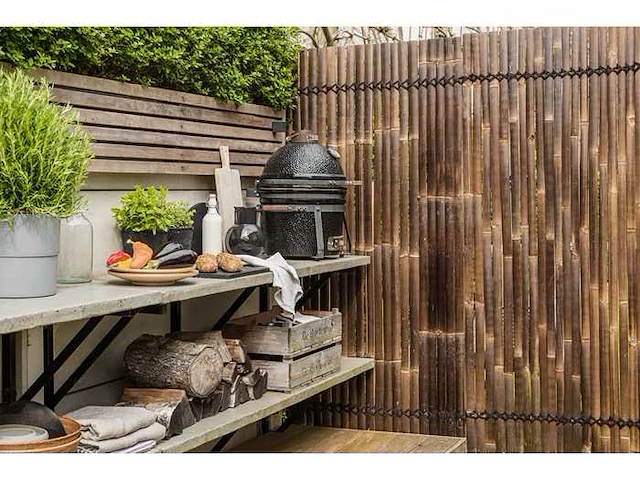 Bamboo - schutting latten donker - java - 900x1800 mm (81 m2)= 1 pallet - lattenscherm (50x) - afbeelding 3 van  10