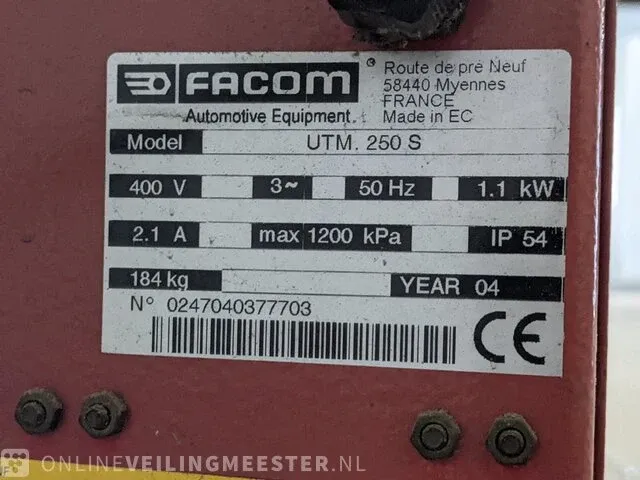 Banden demonteer apparaat facom, utm 250s, bouwjaar 2004 - afbeelding 3 van  11