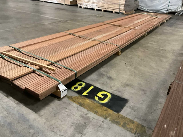 Bangkirai vlonderdelen antislip 28x145 mm (17x) - afbeelding 1 van  6