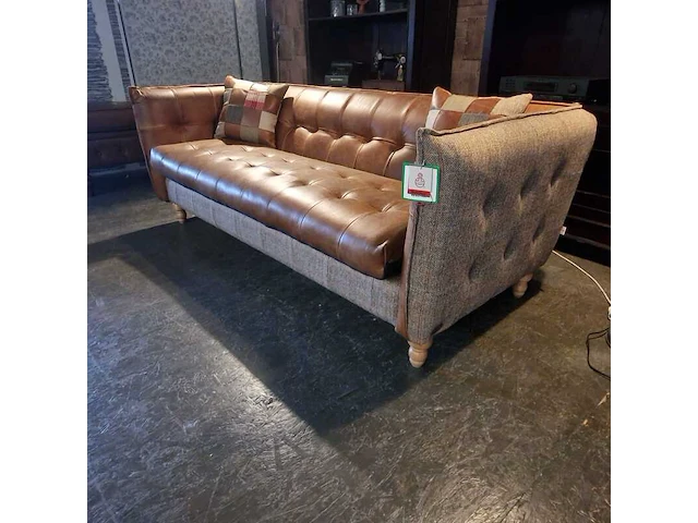 Bank chesterfield, harris tweed , bruin - afbeelding 1 van  2