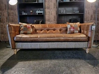 Bank chesterfield, harris tweed , bruin - afbeelding 2 van  2