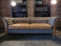 Bank chesterfield, harris tweed, grijs - afbeelding 1 van  3
