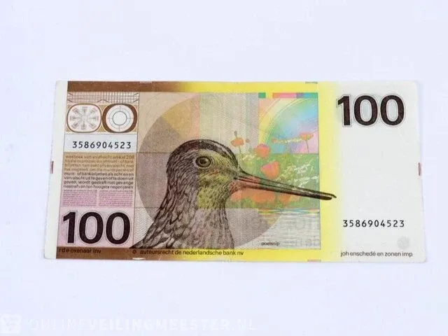 Bankbiljet 100 gulden nederland , 1977 - afbeelding 2 van  3