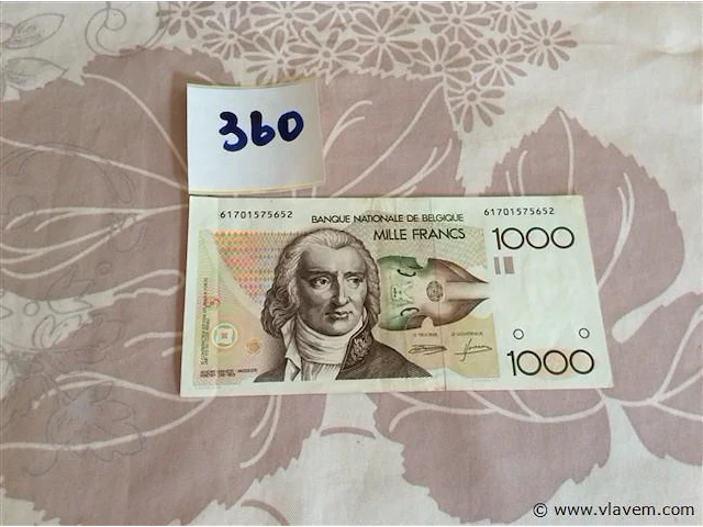 Bankbiljet 1000 bfr - afbeelding 1 van  2
