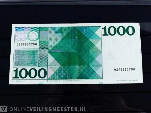 Bankbiljet 1.000 gulden nederland , 1972 - afbeelding 2 van  3