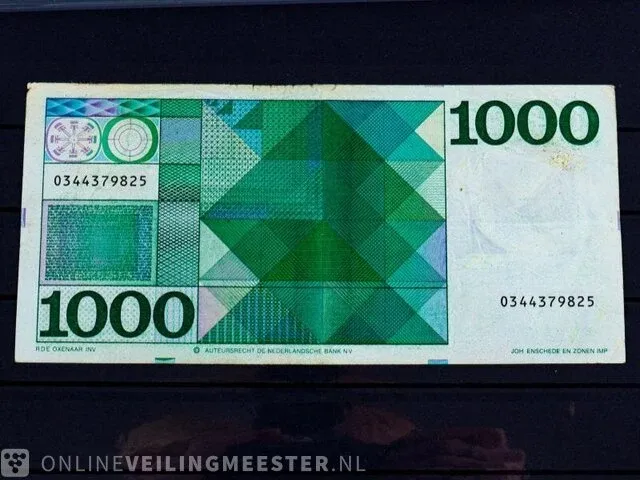 Bankbiljet 1.000 gulden nederland 1972 - afbeelding 2 van  2