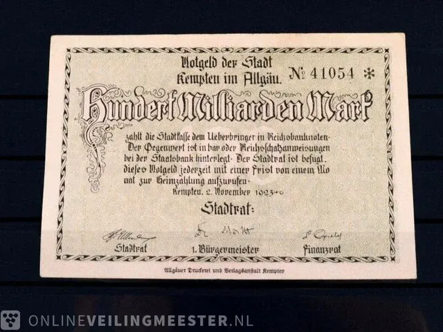 Bankbiljet 100.000.000.000 mark deutsche reich , 1923 - afbeelding 1 van  3