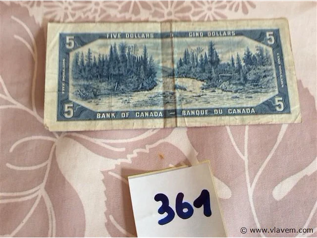 Bankbiljet 5 canadese $ - afbeelding 2 van  2