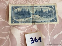 Bankbiljet 5 canadese $ - afbeelding 2 van  2