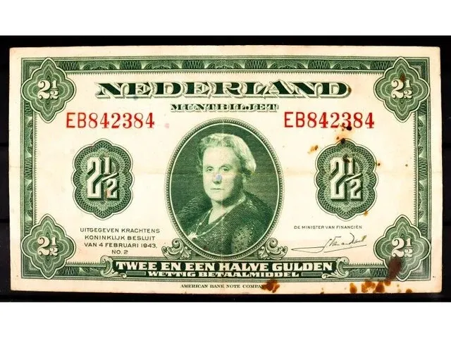 Bankbiljet nederland 1943 - afbeelding 1 van  2