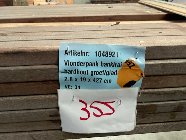 Bankirai hardhouten vlonderplank 427x19x2,8 cm (34x) - afbeelding 6 van  7