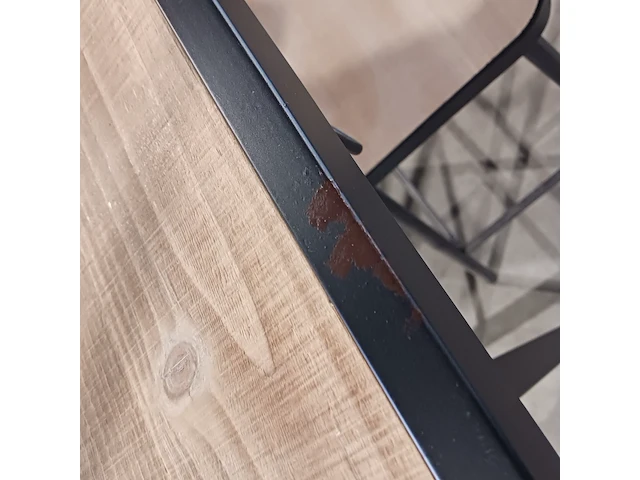 Bar tafel met mdf blad, 4 barkrukken en verlichting, yz 1005, zwart - afbeelding 5 van  10