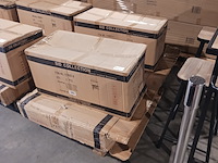 Bar tafel met mdf blad, 4 barkrukken en verlichting, yz 1005, zwart - afbeelding 3 van  3