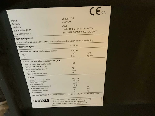 Barbas unilux 75 houtkachel - afbeelding 5 van  5