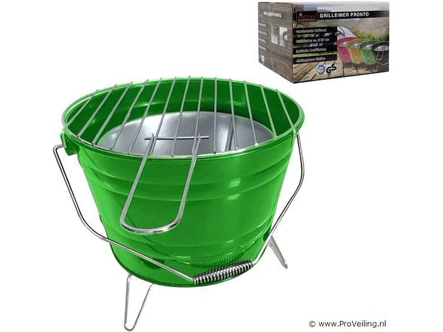 Barbecue emmer groen 27 cm- - afbeelding 1 van  6