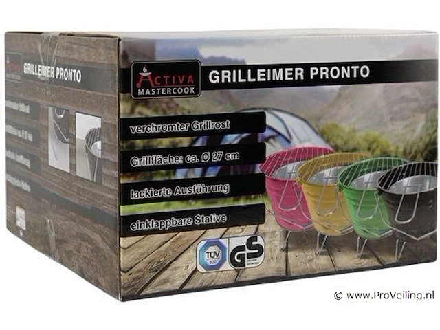 Barbecue emmer groen 27 cm- - afbeelding 5 van  6