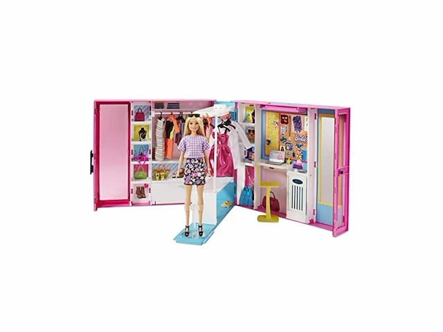 Barbie droom kledingkast met pop 25 onderdelen - afbeelding 1 van  4