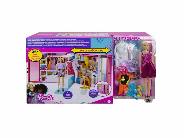 Barbie droom kledingkast met pop 25 onderdelen - afbeelding 2 van  4