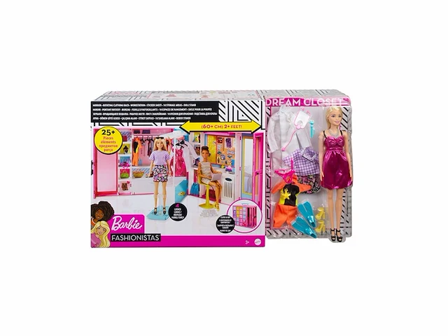 Barbie droom kledingkast met pop 25 onderdelen - afbeelding 4 van  4