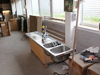 Barblad 200 x 50 cm met dubbele spoelbak en tapkraan. - afbeelding 2 van  3