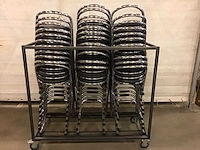 Barkruk (33x) chrome met zwarte zitting inclusief transportkar - afbeelding 3 van  3