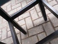 Barkrukken - met blauwe ledere zitting - 2 stuks - afbeelding 4 van  4