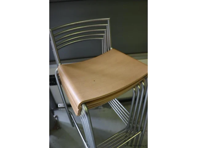 Barkrukken hout/metaal - 5 stuks - afbeelding 2 van  5