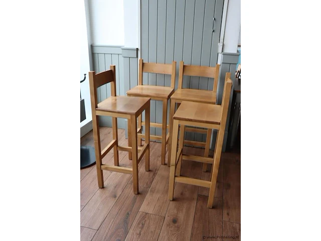 Barkrukken met rugleuning - 4 stuks - afbeelding 1 van  3