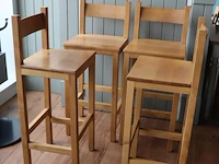 Barkrukken met rugleuning - 4 stuks - afbeelding 1 van  3