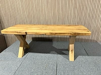 Barnwood salontafel deen ovaal x-poot, bruin - afbeelding 1 van  12