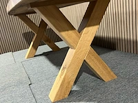 Barnwood salontafel deen ovaal x-poot, bruin - afbeelding 7 van  12