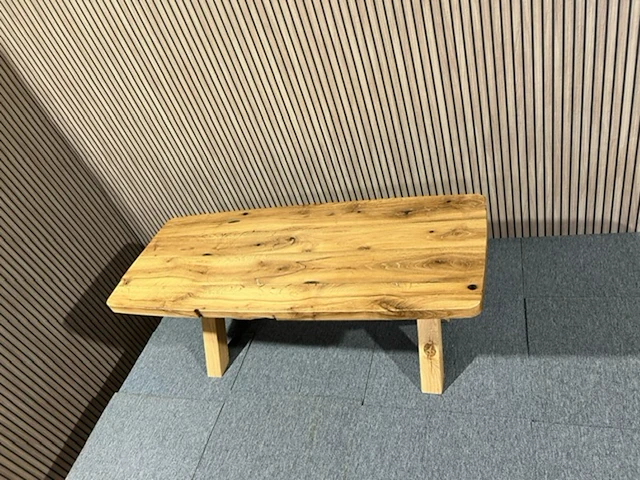 Barnwood salontafel deen ovaal x-poot, bruin - afbeelding 8 van  12