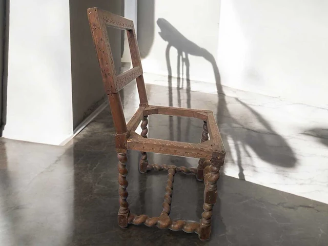Barok antieke vintage houten stoelen frame (3x) - afbeelding 2 van  6