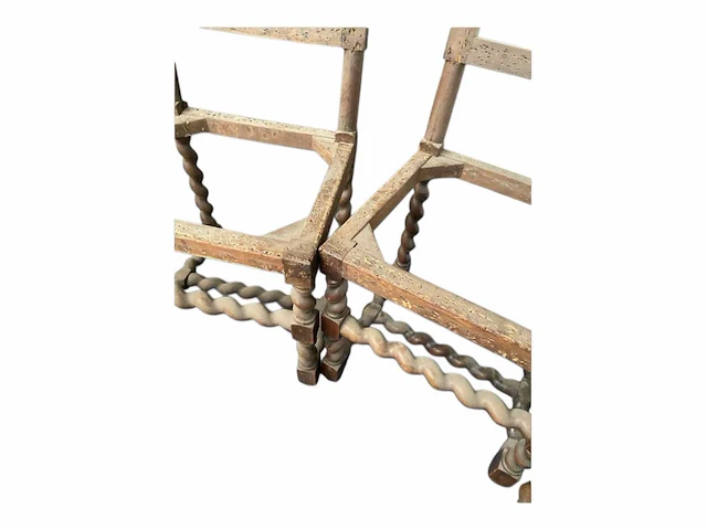 Barok antieke vintage houten stoelen frame (3x) - afbeelding 4 van  6