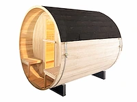 Barrelsauna rond - 200x240 cm - met kachel - afbeelding 1 van  4