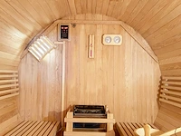 Barrelsauna rond - 200x240 cm - met kachel - afbeelding 3 van  4