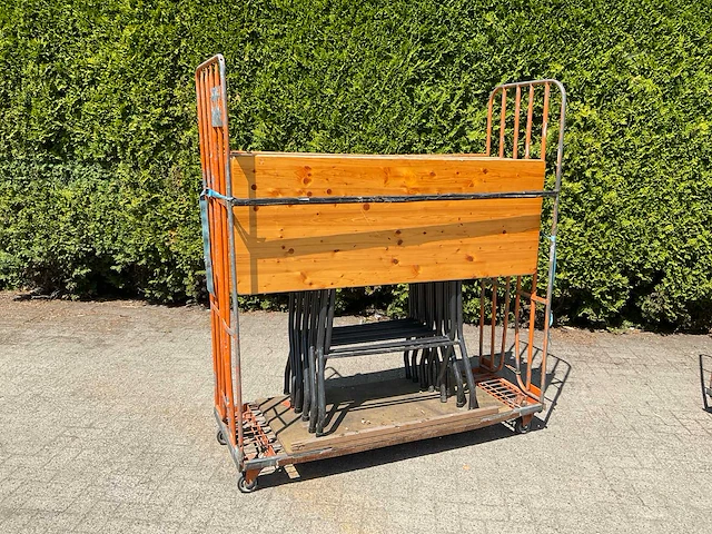 Bartafel (160x60cm) in transportkar (5x) - afbeelding 4 van  12