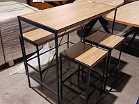 Bartafel met 2x kruk en bankje - afbeelding 1 van  6