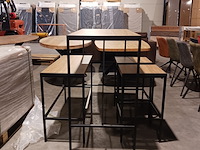 Bartafel met 2x kruk en bankje - afbeelding 2 van  6