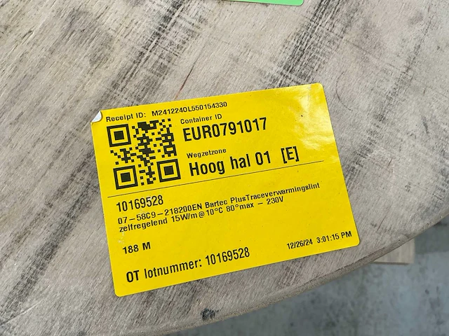 Bartec verwarmingslint zelfregelend 188m - afbeelding 3 van  3