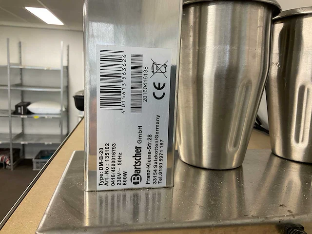 Bartscher dm-b-20 milkshake-apparaat - afbeelding 2 van  2