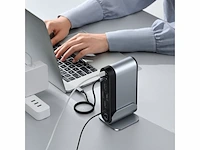 Baseus werkstation multifunctionele type-c hub adapter (cn+uk+eu) donkergrijs - afbeelding 2 van  4