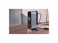 Baseus werkstation multifunctionele type-c hub adapter (cn+uk+eu) donkergrijs - afbeelding 4 van  4