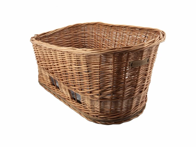 Basil pasja hondenfietsmand mik m achter riet medium bruin 45 cm. incl. kussentje - afbeelding 1 van  5