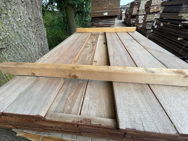 Basralocus hardhouten planken geschaafd 21x145mm, lengte 155cm (40x) - afbeelding 1 van  3