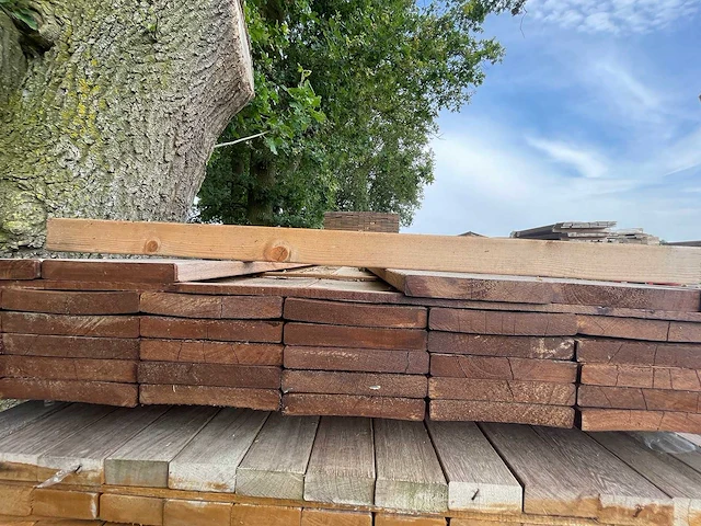 Basralocus hardhouten planken geschaafd 21x145mm, lengte 155cm (40x) - afbeelding 3 van  3